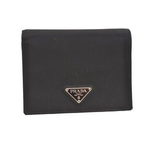 Prada Vintage Black Triangular Logo Bifold Wallet👝